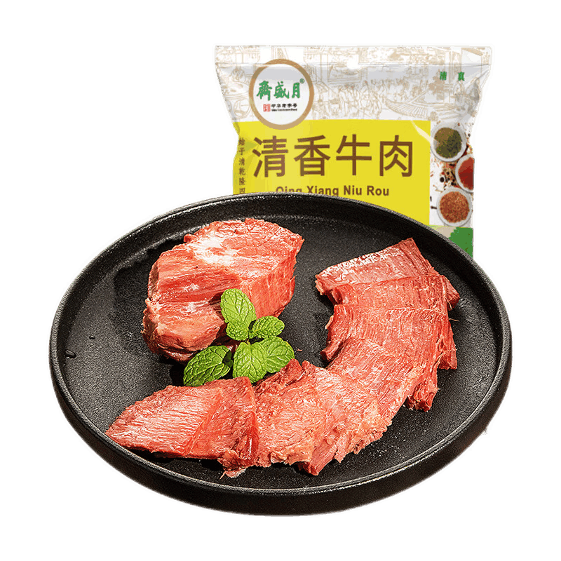 月盛斋 中华老字号 酱牛肉卤牛肉熟食 传统北京清真老字号熟牛肉即食 特产零食小吃 清香牛肉200g/袋