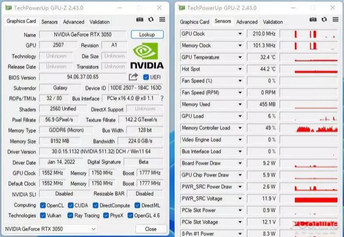 性能不上入门，影驰rtx 3050金属大师 mini电脑游戏显卡~的第2张示图